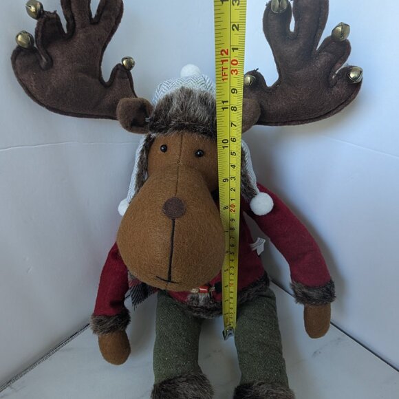 21" Sitting Christmas Moose with Weighted Bottom - Picture 4 of 10